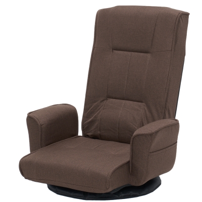 Swivel Floor Chair with 14-Angle Adjustable Backrest, 18"L x 18.5"W x 30.5"H, Brown