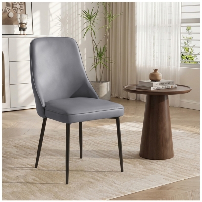Cozy Dining Chairs with Ergonomic Curved Backrest, 19.5"L x 23.5"W x 35.5"H, Gray