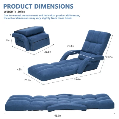 Swivel Gaming Chair with Adjustable Footrest, 20.5"L x 39.5"W x 26"H, Blue
