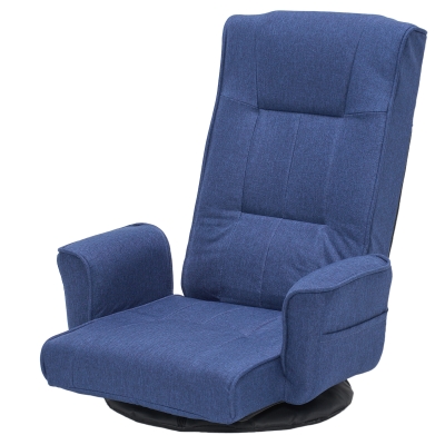 Swivel Floor Chair with 14-Angle Adjustable Backrest, 18"L x 18.5"W x 30.5"H, Blue