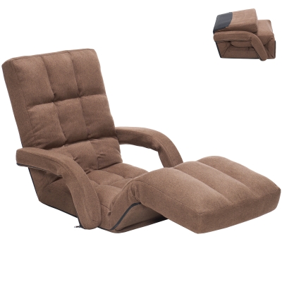 Swivel Gaming Chair with Adjustable Footrest, 20.5"L x 39.5"W x 26"H, Brown