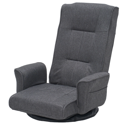 Swivel Floor Chair with 14-Angle Adjustable Backrest, 18"L x 18.5"W x 30.5"H, Gray
