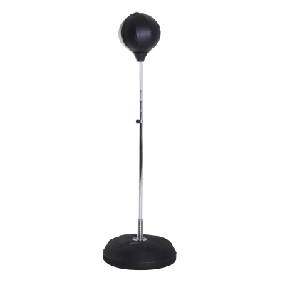 Soozier Boxing Bag with Stand, Freestanding Punching Bag with 49.6"-56.7" Adjustable Height, Fillable Base, Pump, Gloves, Black