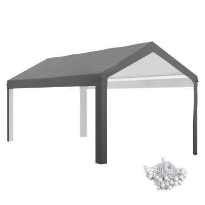 Outsunny 10x20ft UV Resistant Carport Canopy Replacement, Dark Gray