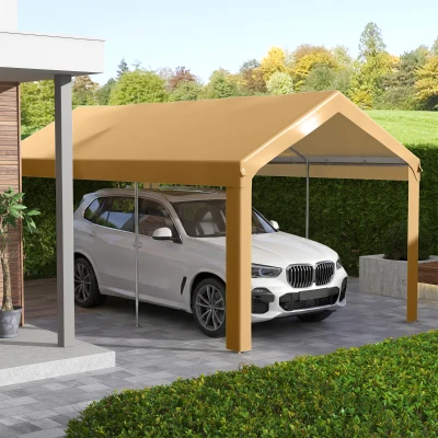 Outsunny 10x20ft UV Resistant Carport Canopy Replacement, Beige