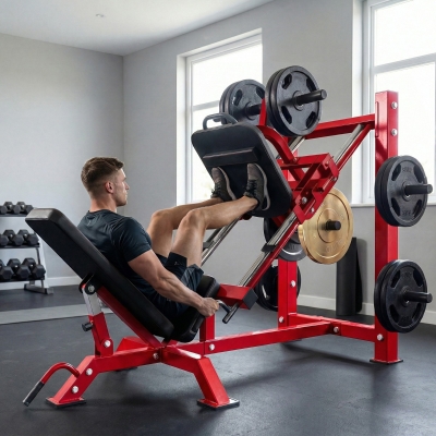Soozier Leg Press Machine with Wheels and Calf Block, Adjustable Squat Machine for Home Gym, 1000 lbs Capacity