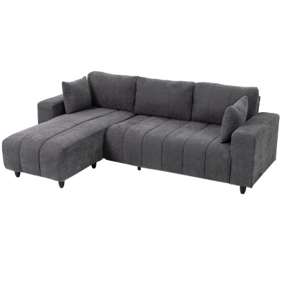 HOMCOM Sectional Couch with Integrated Seat, 3 Seater L-Shaped Sofa with Changeable Chaise, Spring Cushion, Charcoal Grey