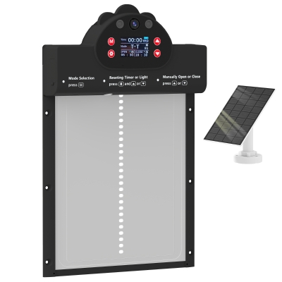 PawHut 2K HD AI Camera Automatic Chicken Coop Door with APP, WiFi Solar Powered with 5200 mAh Large Battery, Alarm Driver