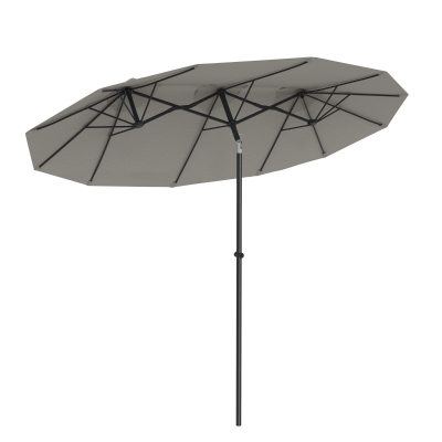 Outsunny 9.5' Double-sided Patio Umbrella, Gray