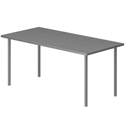 Outsunny 65" x 31.5" Outdoor Dining Table for 6, Metal Rectangular Patio Dining Table with Metal Slatted Top