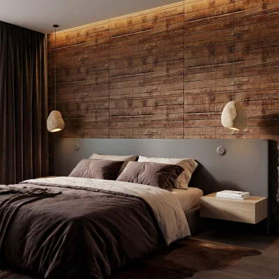 HOMCOM 8-Pack Faux Wood Wall Panels, Lightweight Polyurethane, Coffee