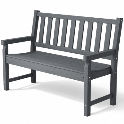 Outsunny 2-Person Outdoor Bench, 530 lbs Capacity, Gray