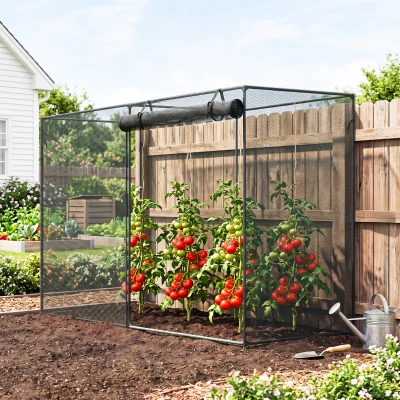 Outsunny 6' x 3' Crop Cage, Plant Protection Tent, Black