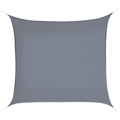 Outsunny Square 12’ Canopy Sun Sail Shade Garden Cover UV Protector Outdoor Patio Lawn Shelter with Carrying Bag Grey