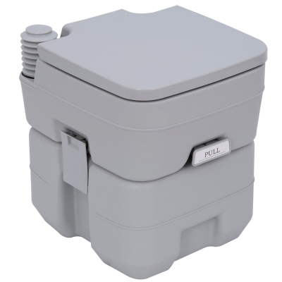 Outsunny Portable Toilet for Adults, Travel Toilet with 2 Detachable Tanks, Camping Toilet for Trips, 5.3 Gallon (20L), Grey