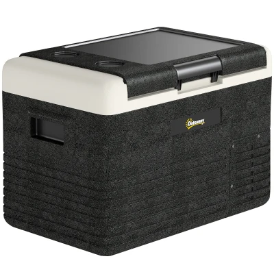 Outsunny 12 Volt Car Refrigerator, 32QT Car Fridge Electric Cooler, 12/24V DC and 100-240V AC, -4-68 ℉, Portable Refrigerator