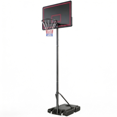 Soozier Portable Basketball Hoop Outdoor, 4.4-10ft Adjustable Height Basketball Goal with Wheels, Fillable Base