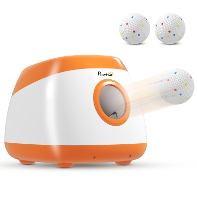 PawHut Automatic Dog Ball Launcher, Automatic Ball Launcher with 3 ETPU Balls, 26-79ft, for Medium and Large Dogs, Orange