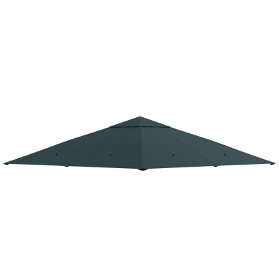 Outsunny 10' x 10' Square Gazebo Canopy Replacement UV Protected Top Cover Sun Shade Charcoal Green