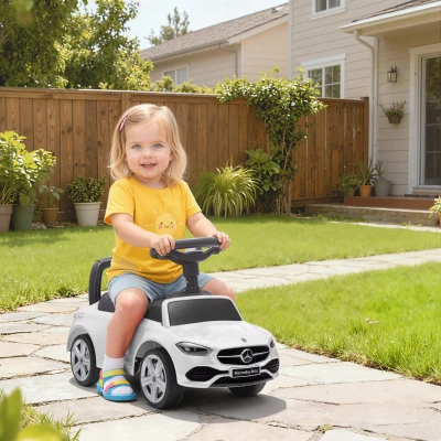 Qaba Mercedes-Benz Kids Ride On Car, Foot-to-Floor, Horn, White