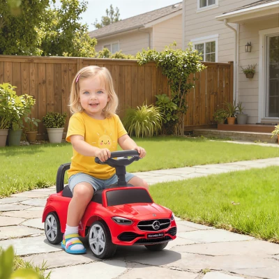 Qaba Mercedes-Benz Kids Ride On Car, Foot-to-Floor Toy, Red