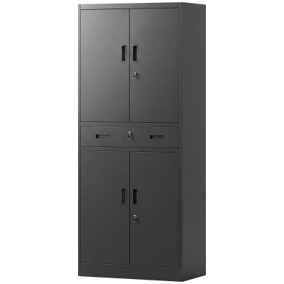 HOMCOM Metal Storage Cabinet with Locking Doors and Drawer,  71" Tall Lockable Garage Storage Cabinet with Adjustable Shelves