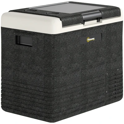 Outsunny 12 Volt Car Refrigerator, 53QT Car Fridge Electric Cooler, 12/24V DC and 100-240V AC, -4-68 ℉, Portable Refrigerator