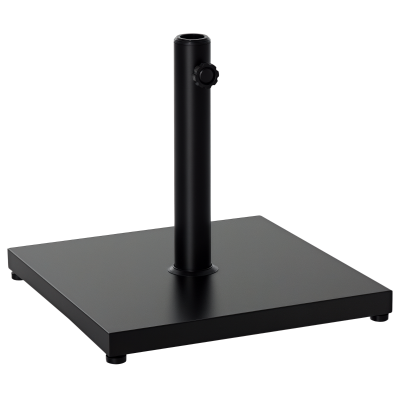 Outsunny 40 lbs Steel Square Umbrella Base Stand w/ Adjustable Knob Parasol Stand Garden Patio Outdoor Home, Black