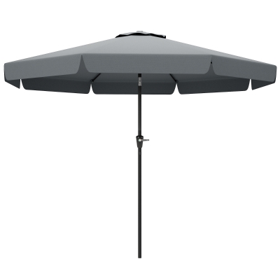 Outsunny 8.5 ft Outdoor Market Table Umbrella, Round Patio Umbrella with Tilt and Crank for Garden, Backyard, Deck, Dark Grey