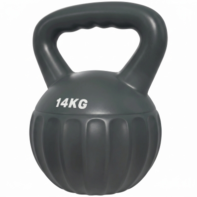Soozier Kettlebell, 31 lbs Kettle Bell with Non-Slip Handle for Home Gym, Weight Lifting and Strength Training, Grey