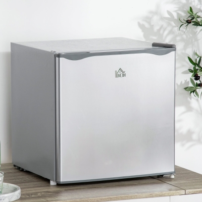 HOMCOM 1.1 Cu. Ft. Mini Freezer, Compact Upright Freezer with Reversible Door, Removable Shelf, Adjustable Temperature, Grey