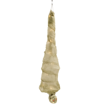 HOMCOM 6FT Life Size Halloween Hanging Mummy, Upside Down Cocoon Dead Body Decoration with Sound Touch Activated