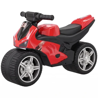 Qaba Balance Bike with Music and Wide Tires Baby Balance Bike for Toddlers 1-3 Years Red