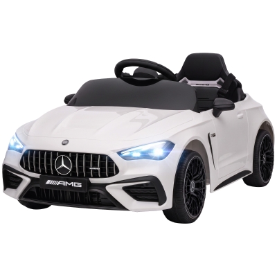 Qaba 12V Mercedes AMG Kids Electric Car with Remote, White