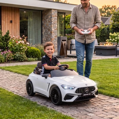 Qaba 12V Mercedes AMG Kids Electric Car with Remote, White