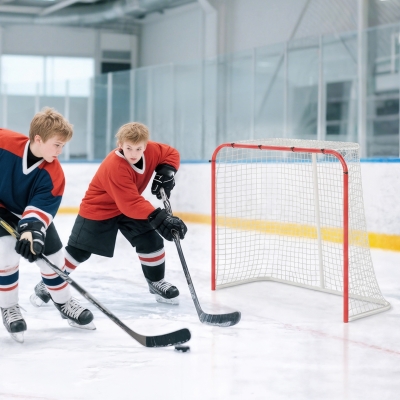 Soozier Hockey Net, Easy Set Up Hockey Goal with Steel Frame, PE Mesh, Outdoor Hockey Training Equipment for Garden, Backyard