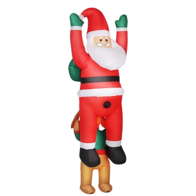 Outsunny 7FT Inflatable Santa with Dog, LED Christmas Decoration