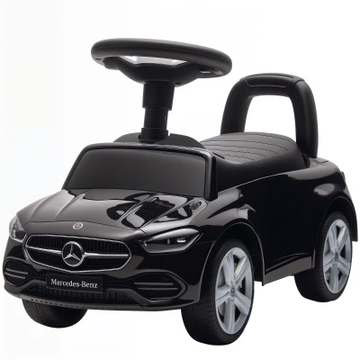 Qaba Mercedes-Benz C-Class Kids Ride On Car, Foot-to-Floor Sliding Walker with Under-Seat Storage, for 18-36 M, Black
