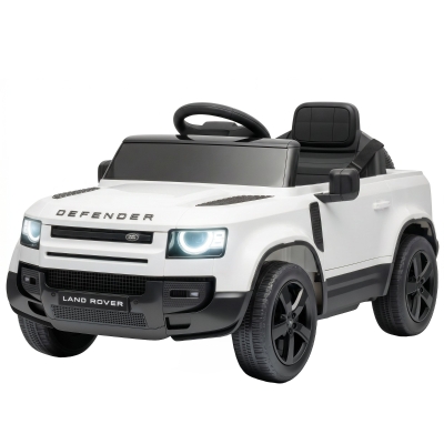 Qaba Land Rover 12V Ride On Car, Remote, 3 Speeds, Lights, White