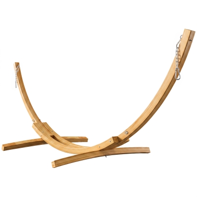 Outsunny 11' Wooden Hammock Stand Universal Garden Picnic Camp Accessories, Curved Arc Design Stand, 264lbs Capacity