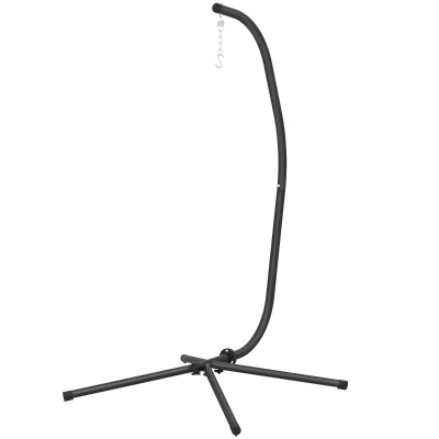 Outsunny Hanging Egg Chair Stand Only, Heavy Duty Hammock Chair Stand, 330lbs Weight, Black