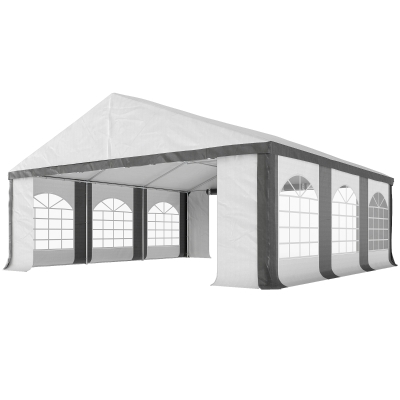 Outsunny 20'x20' Heavy-duty Outdoor Party Tent Gazebo with Sidewall, Gray