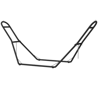 Outsunny Hammock Stand with Adjustable Height Steel Frame for 0.8" -1.2" Person 109.4" Black