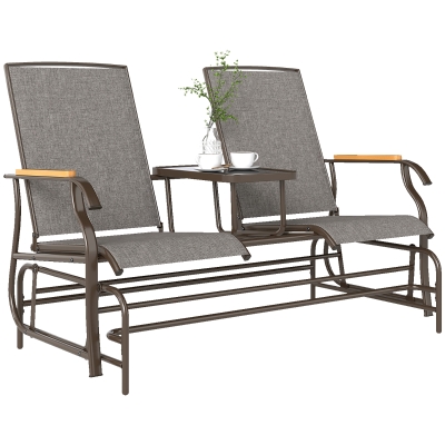 Outdoor Glider 57.75" W x 32.25" D x 38.5" H Light Mixed Brown