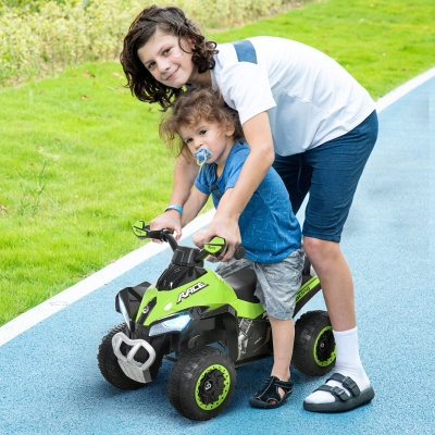 Aosom No Power Baby Ride on Toy, Kids Ride on Car Foot to Floor Sliding 4 Wheels with Music, Lightening, for 18-36 M, Green