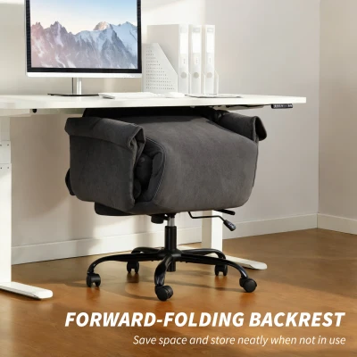 HOMCOM High Back Reclining Office Chair with Footrest, Dark Gray