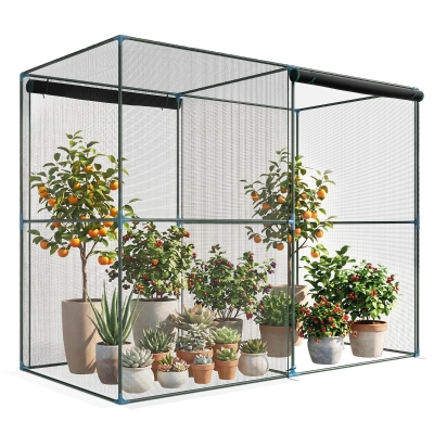 Outsunny 4' x 8' Crop Cage, Plant Protection Tent, Black