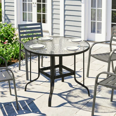 Garden Dining Table 38" L x 38" W x 28" H Black