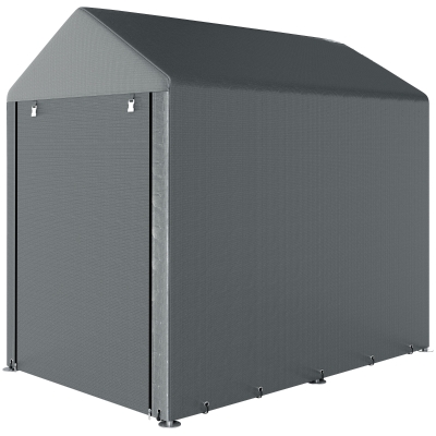Outsunny 4 x 6ft Outdoor Storage Shed Tent, Portable Shed with Roll-up Door for Motorcycle, Bike, Garden Tools