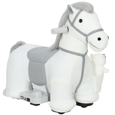 Qaba 6V Electric Ride On Horse Toy with Music for Kids 1.5-5 Years
